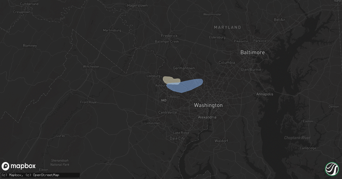 Hail map in Sterling, VA on May 2, 2019