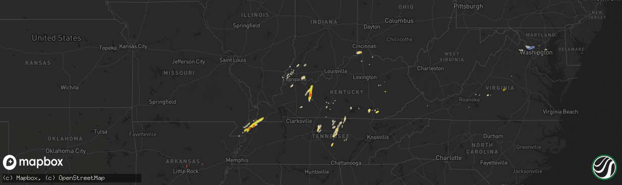 Hail map on May 2, 2019