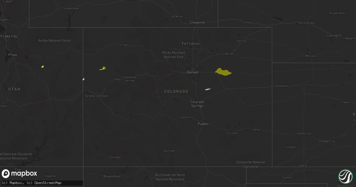 Hail map in Colorado on May 2, 2020