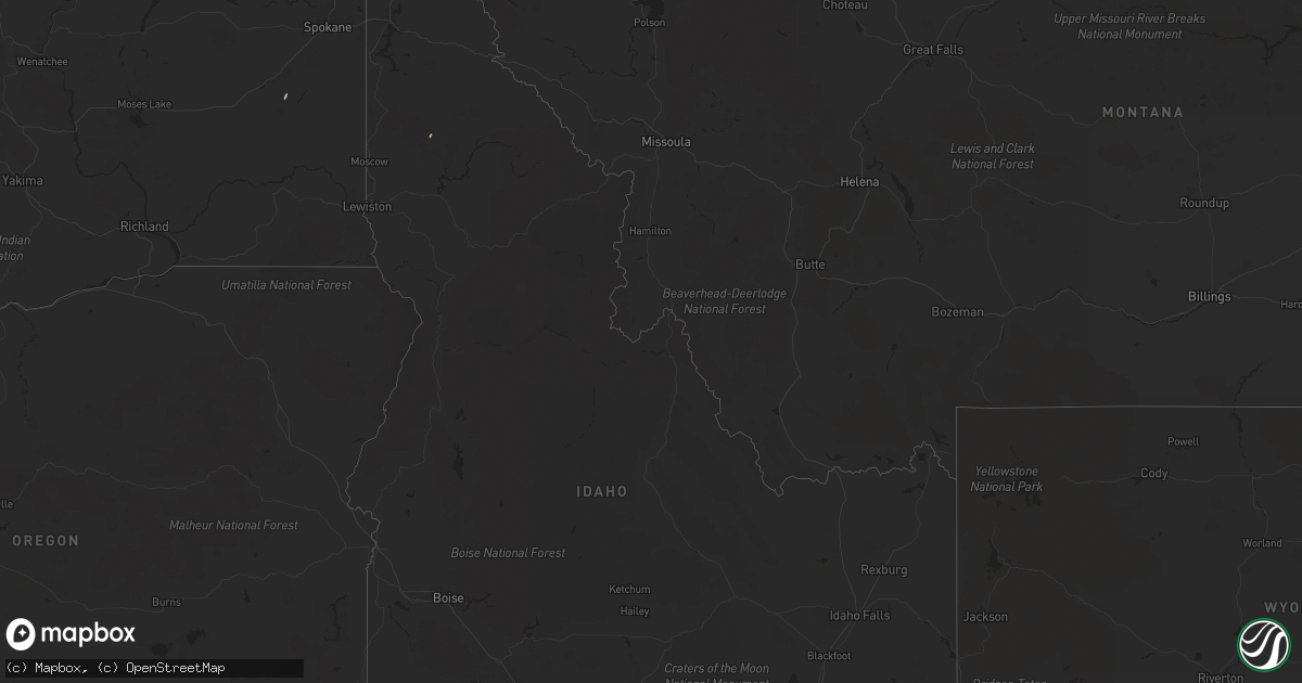 Hail map in Idaho on May 2, 2020