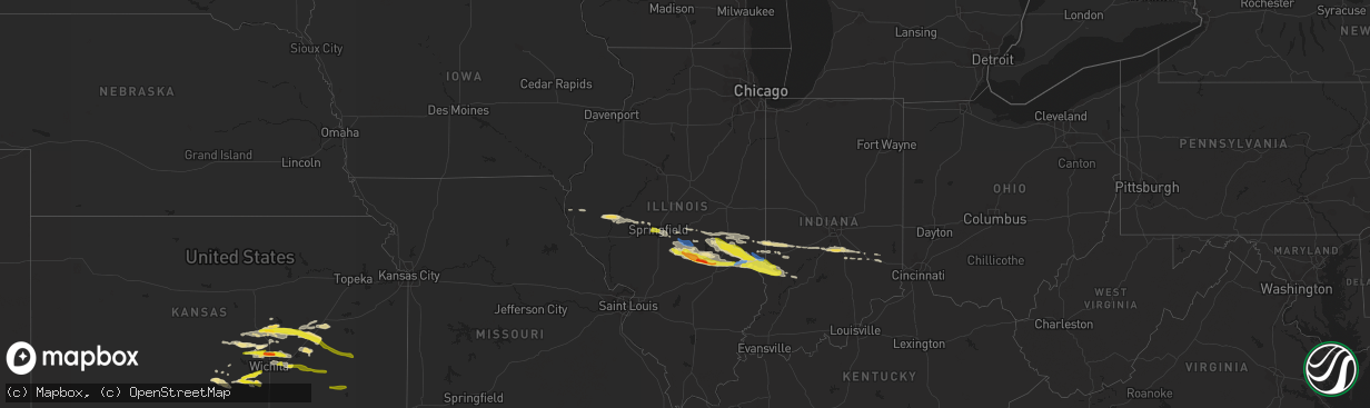 Hail map in Illinois on May 2, 2020