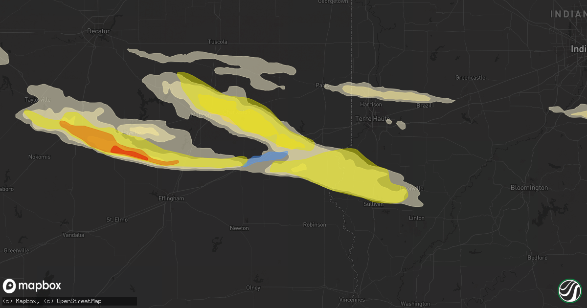 Hail map in Martinsville, IL on May 2, 2020