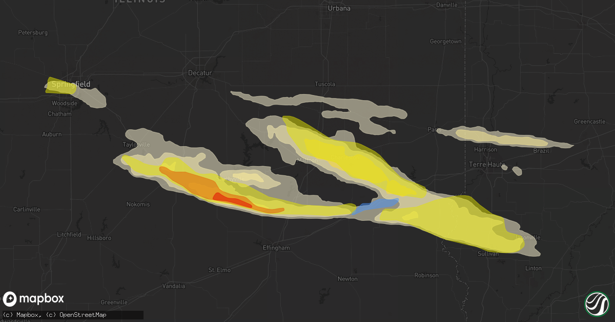 Hail map in Mattoon, IL on May 2, 2020