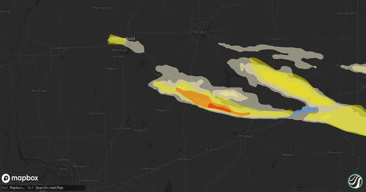 Hail map in Pana, IL on May 2, 2020
