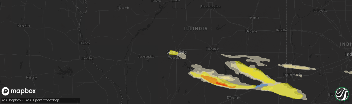 Hail map in Springfield, IL on May 2, 2020