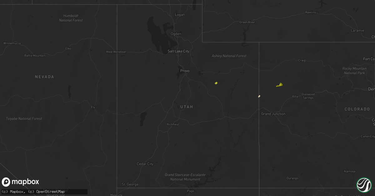 Hail map in Utah on May 2, 2020