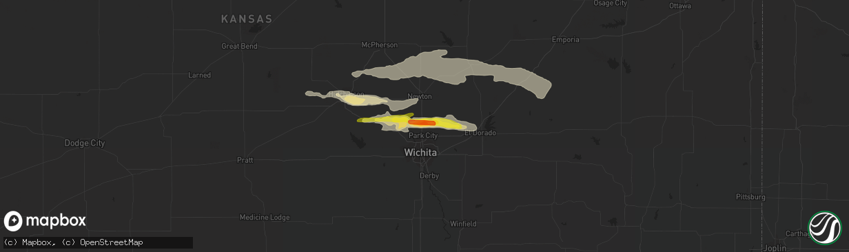 Hail map in Valley Center, KS on May 2, 2020