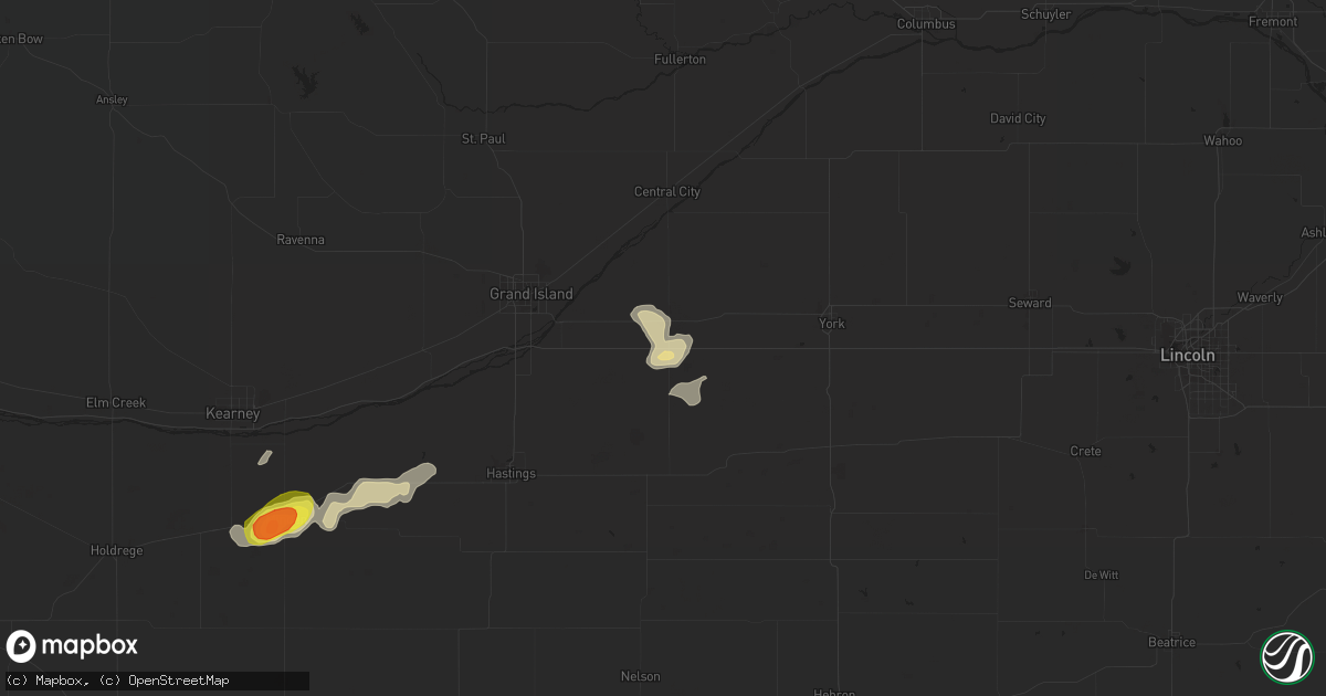 Hail map in Aurora, NE on May 2, 2021