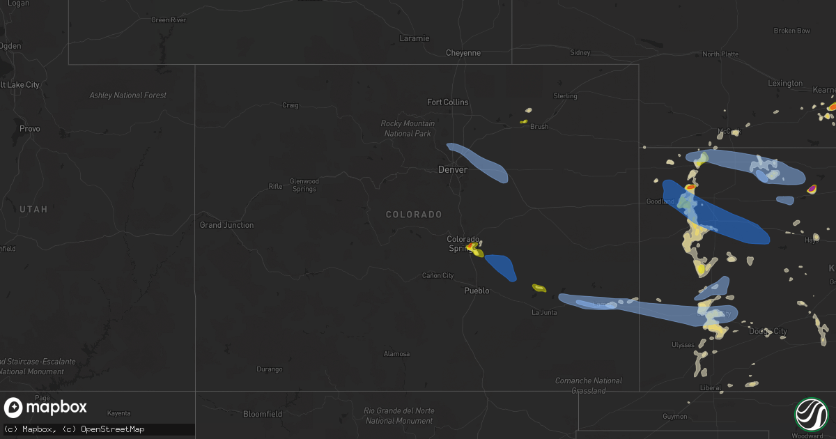 Hail map in Colorado on May 2, 2021