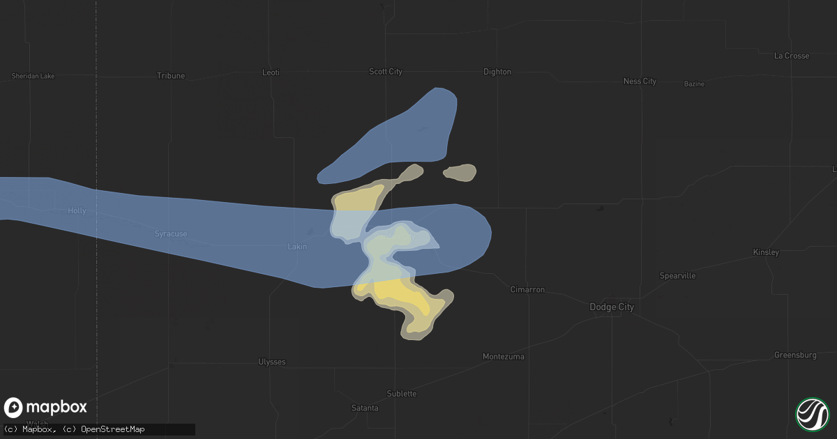 Hail map in Garden City, KS on May 2, 2021