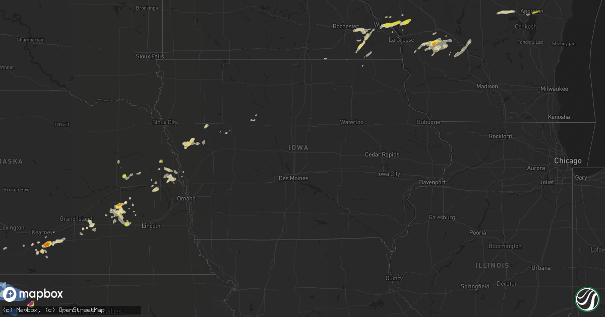 Hail map in Iowa on May 2, 2021