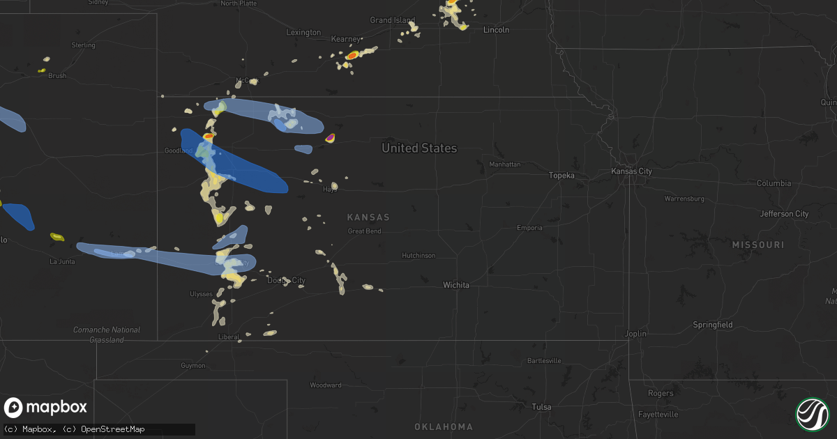 Hail map in Kansas on May 2, 2021