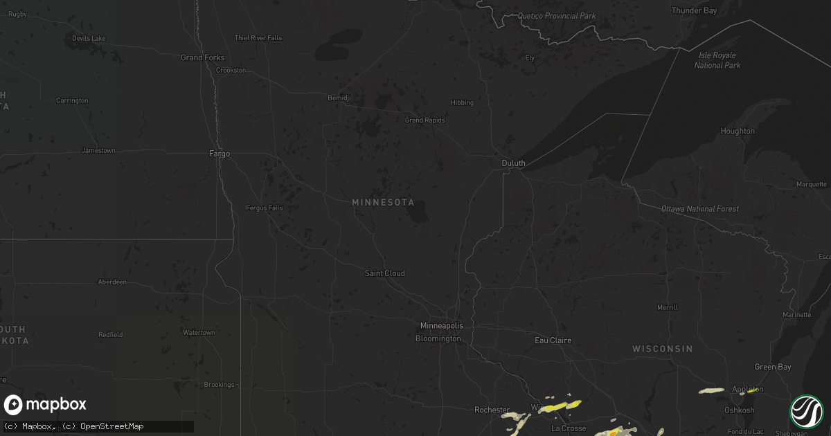 Hail map in Minnesota on May 2, 2021