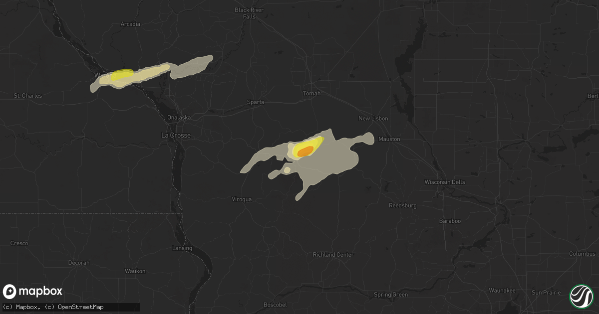 Hail map in Ontario, WI on May 2, 2021