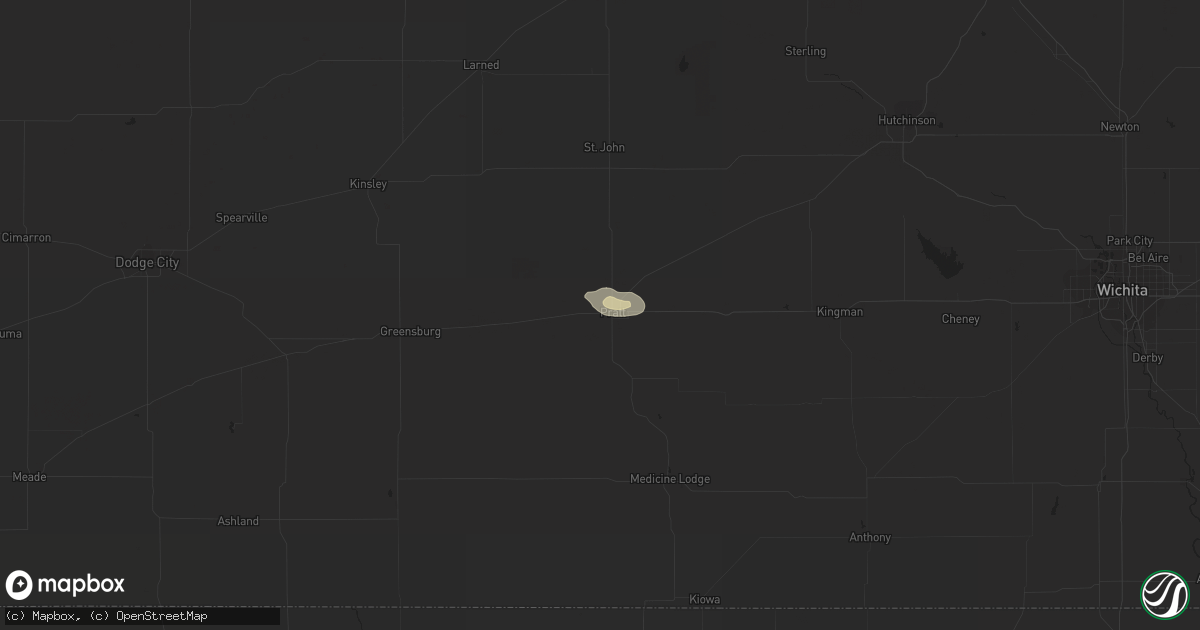 Hail map in Pratt, KS on May 2, 2021