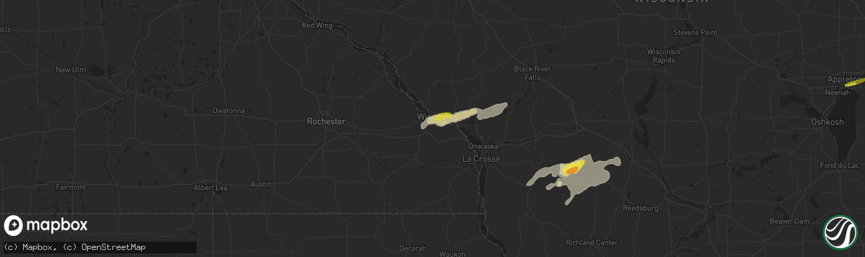 Hail map in Winona, MN on May 2, 2021