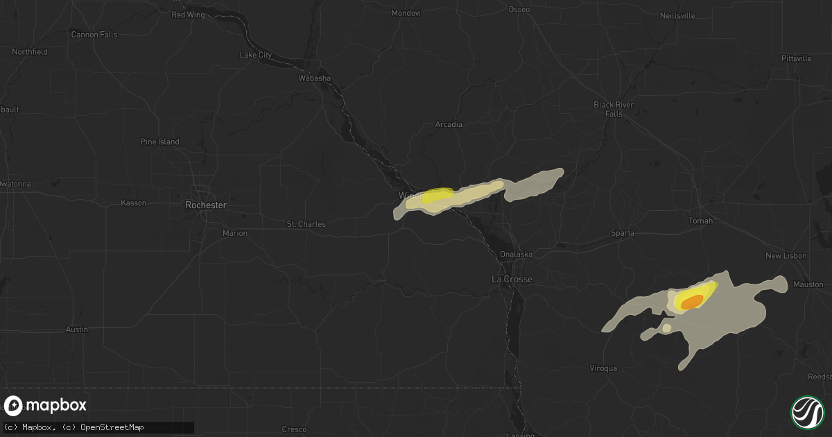 Hail map in Winona, MN on May 2, 2021