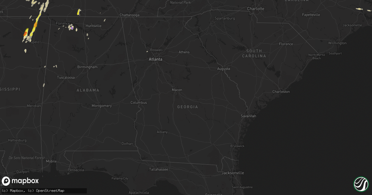 Hail map in Georgia on May 2, 2022
