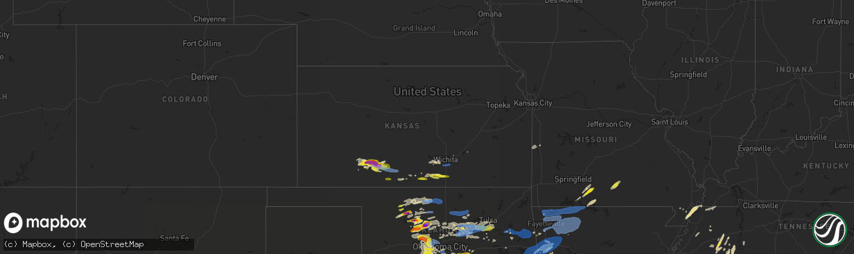 Hail map in Kansas on May 2, 2022