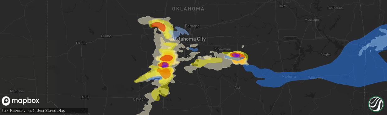 Hail map in Norman, OK on May 2, 2022