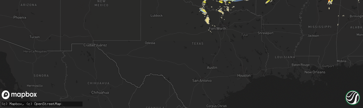 Hail map in Texas on May 2, 2022