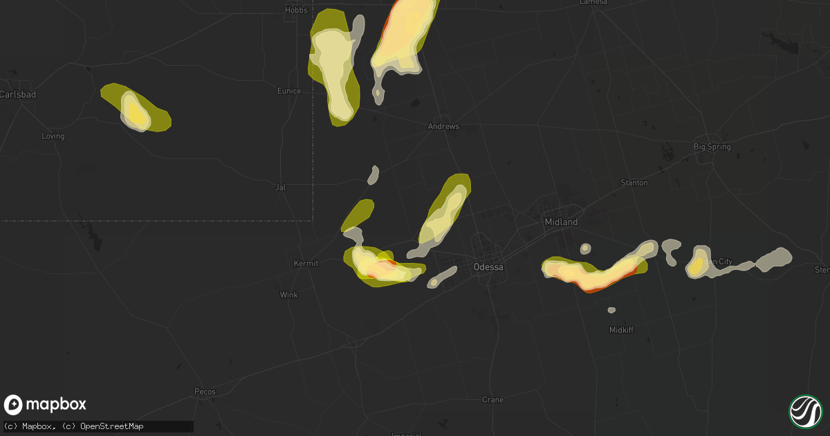 Hail map in Goldsmith, TX on May 2, 2023