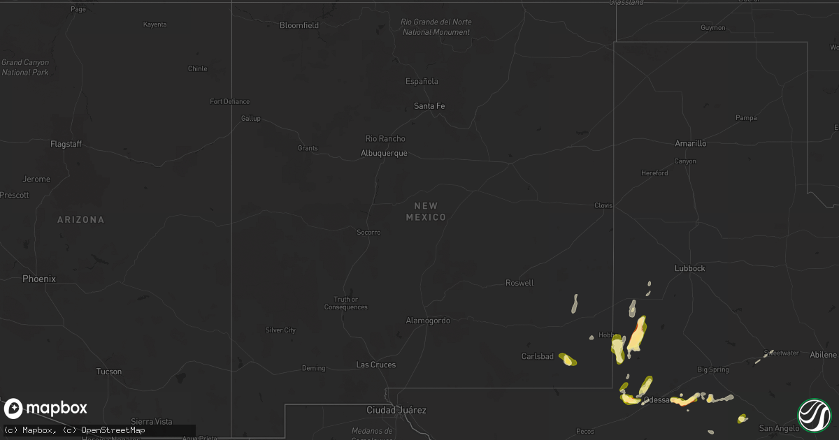 Hail map in New Mexico on May 2, 2023