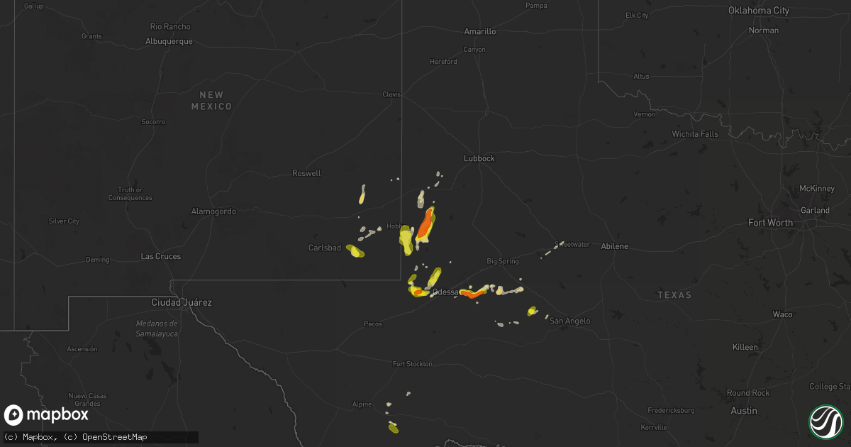 Hail map on May 2, 2023