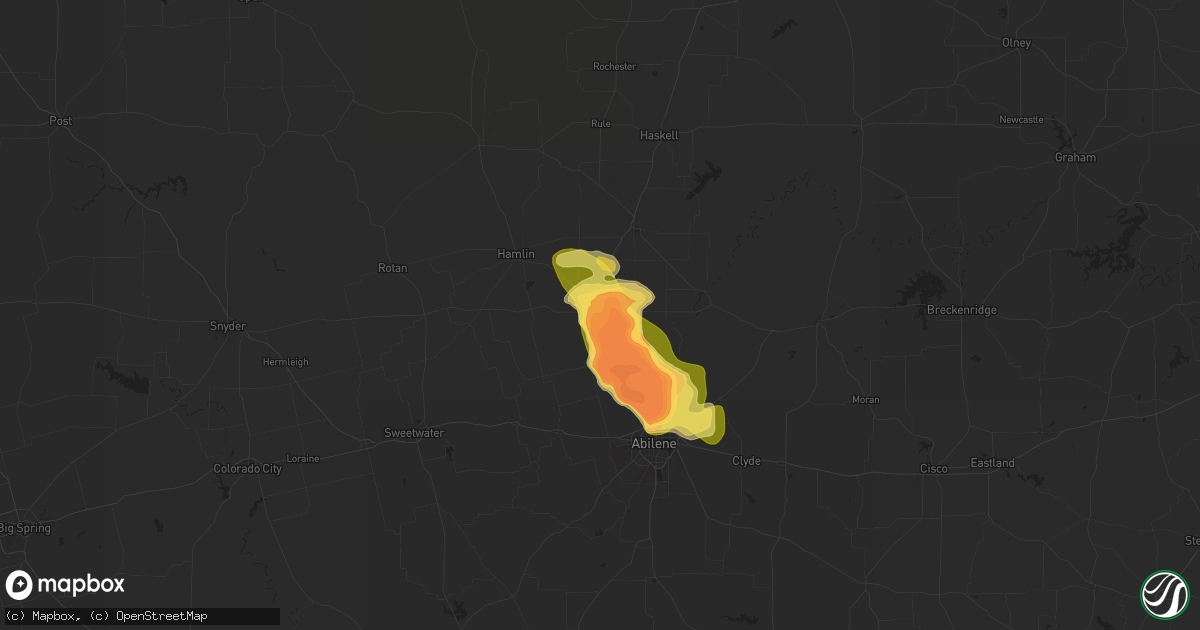 Hail map in Anson, TX on May 2, 2024