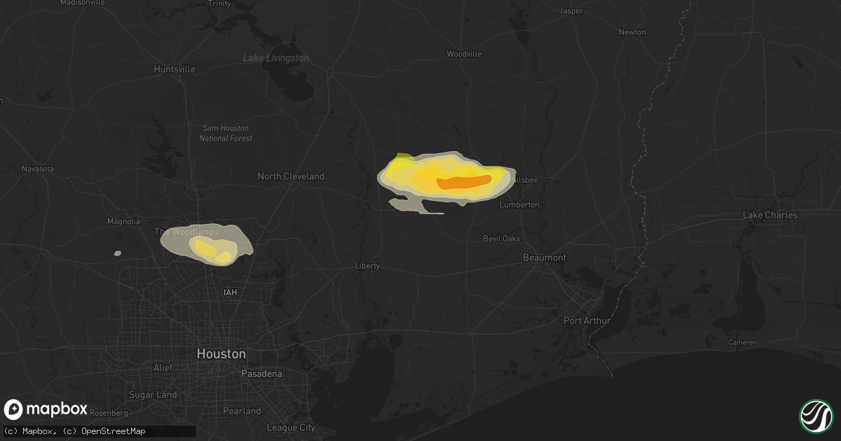 Hail map in Batson, TX on May 2, 2024