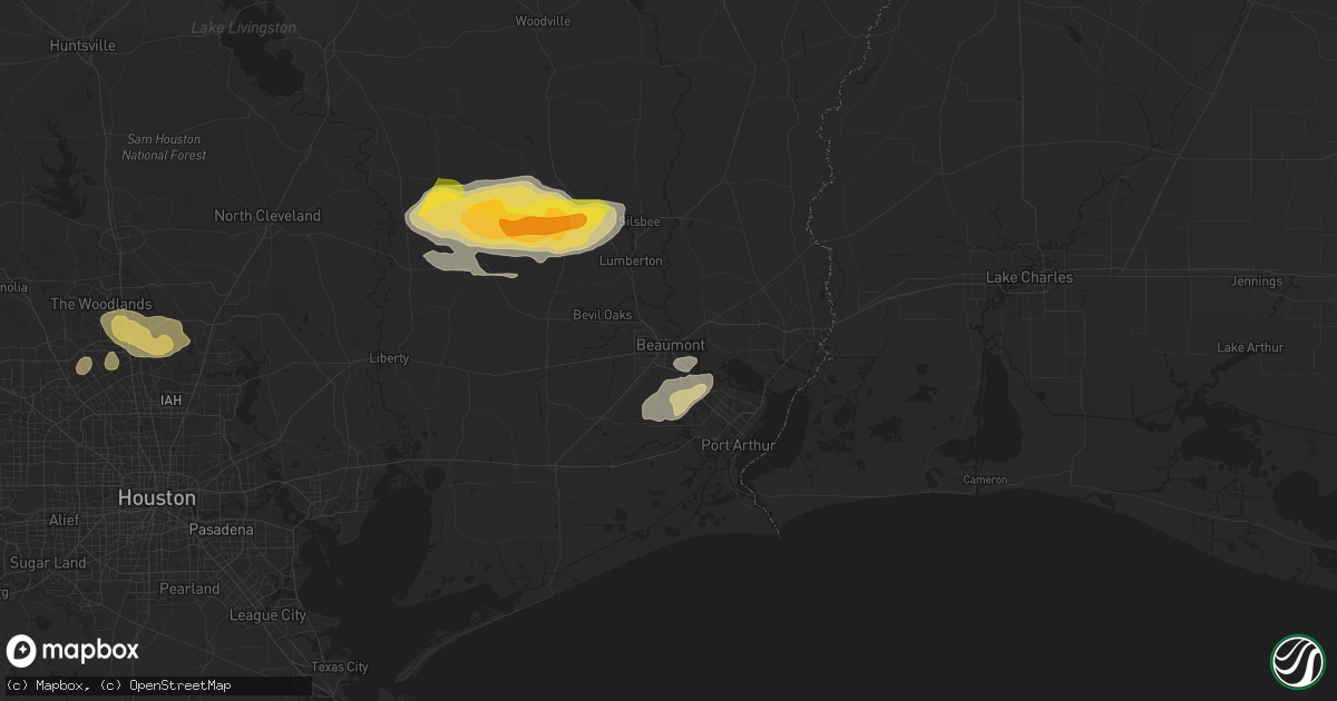 Hail map in Beaumont, TX on May 2, 2024