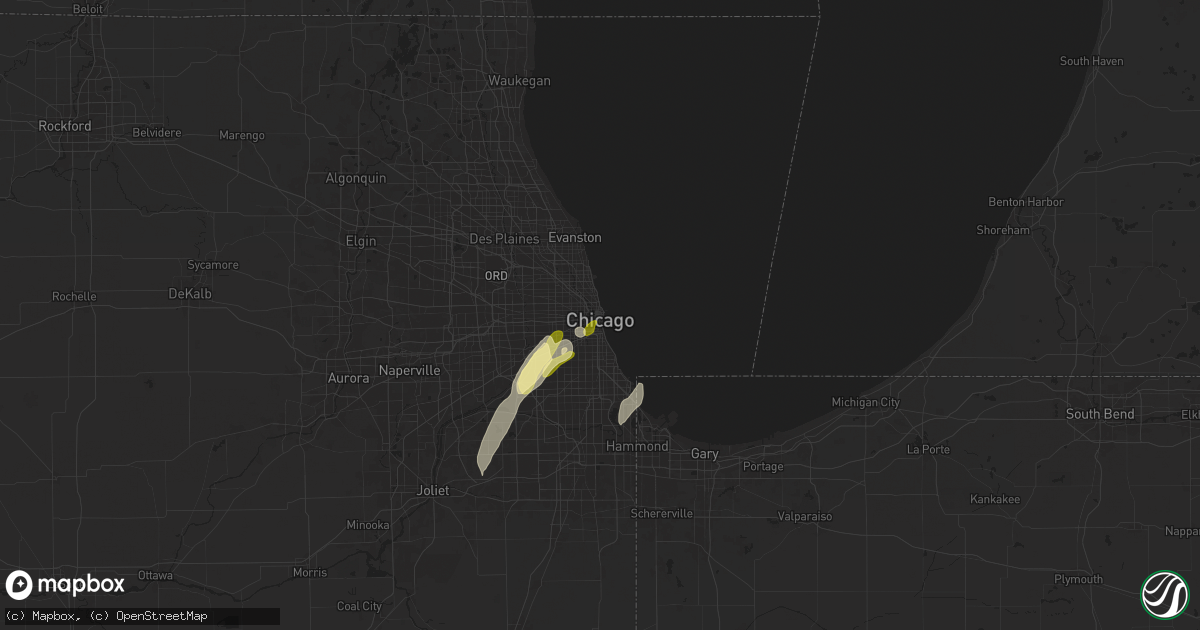 Hail map in Chicago, IL on May 2, 2024