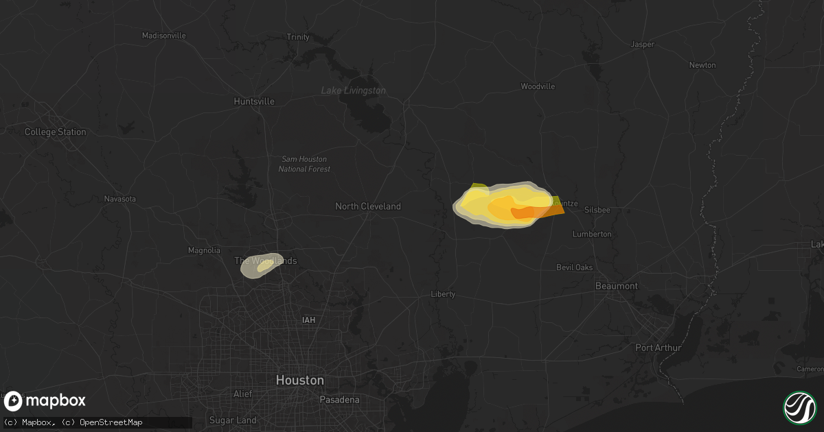 Hail map in Cleveland, TX on May 2, 2024