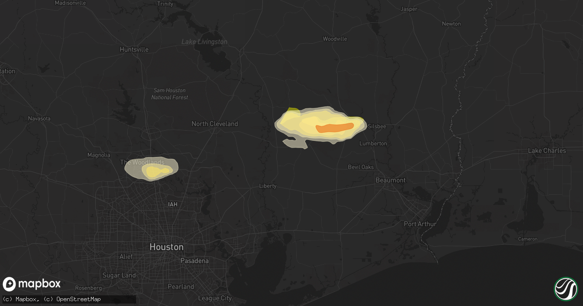 Hail map in Hull, TX on May 2, 2024