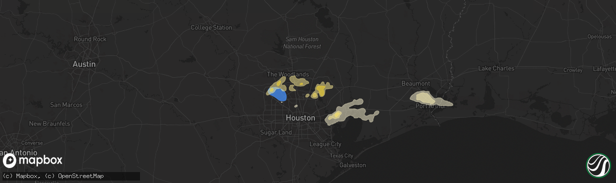 Hail map in Humble, TX on May 2, 2024