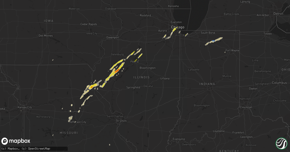 Hail map in Illinois on May 2, 2024
