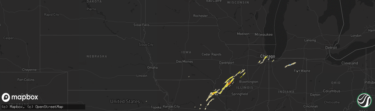 Hail map in Iowa on May 2, 2024