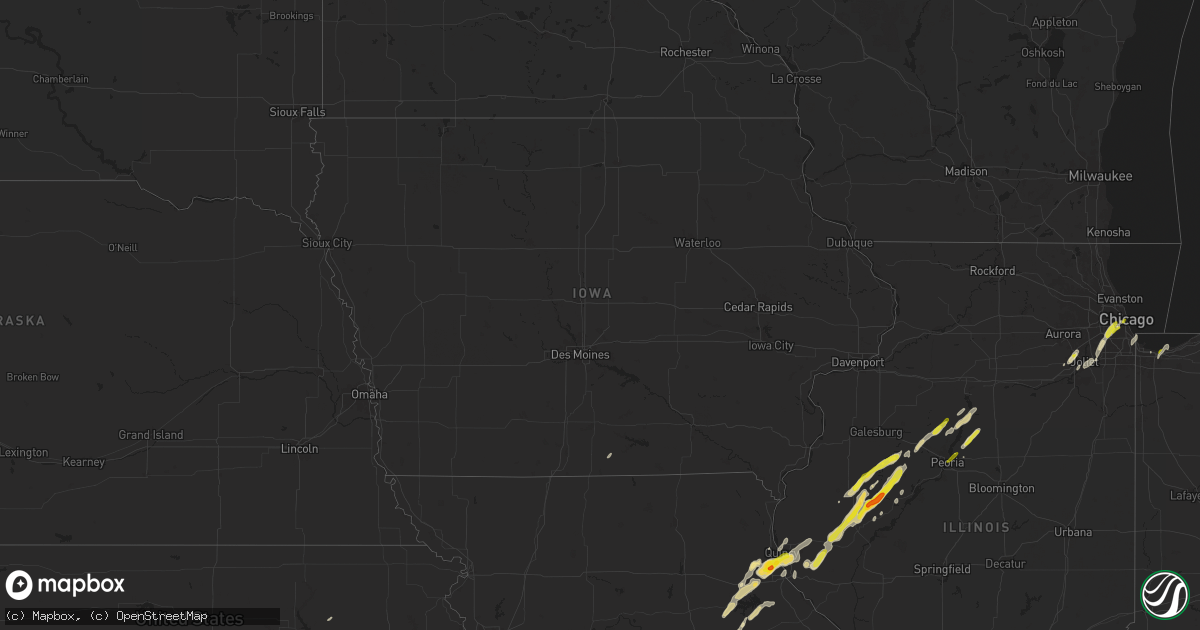 Hail map in Iowa on May 2, 2024