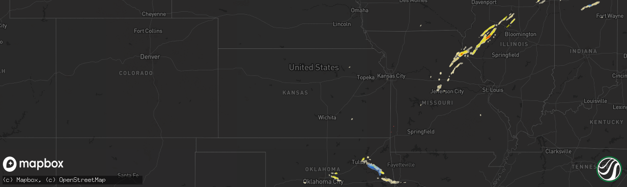 Hail map in Kansas on May 2, 2024