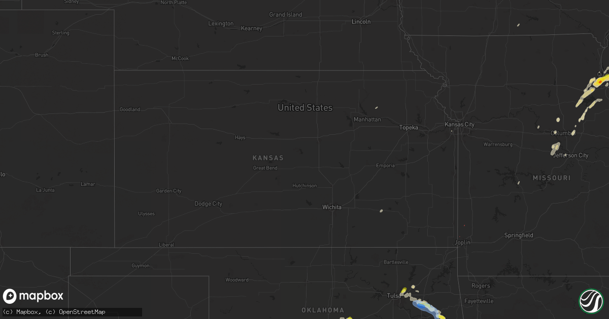 Hail map in Kansas on May 2, 2024