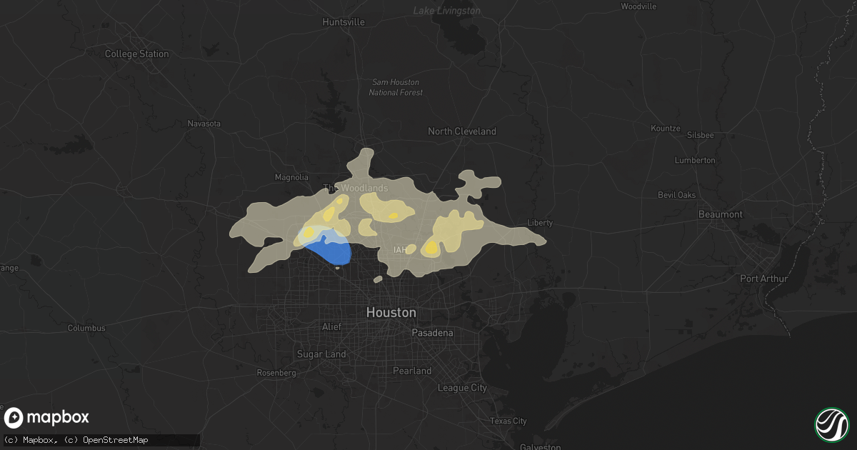 Hail map in Kingwood, TX on May 2, 2024
