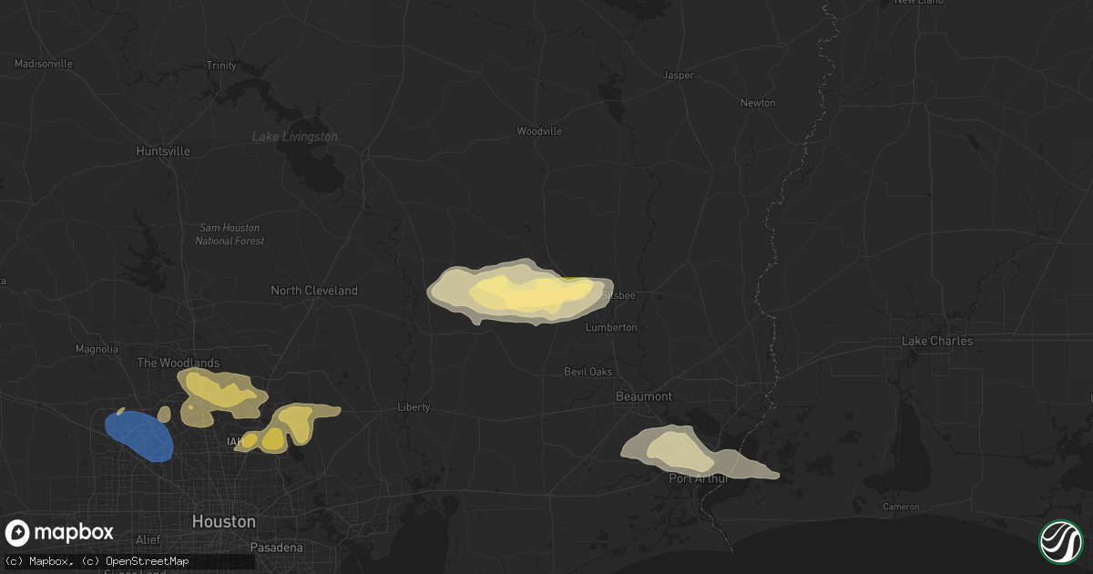 Hail map in Kountze, TX on May 2, 2024
