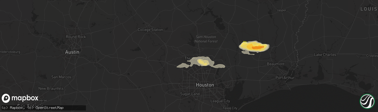 Hail map in Magnolia, TX on May 2, 2024