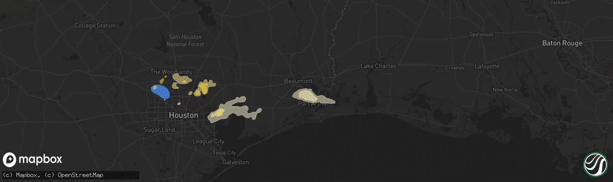 Hail map in Nederland, TX on May 2, 2024