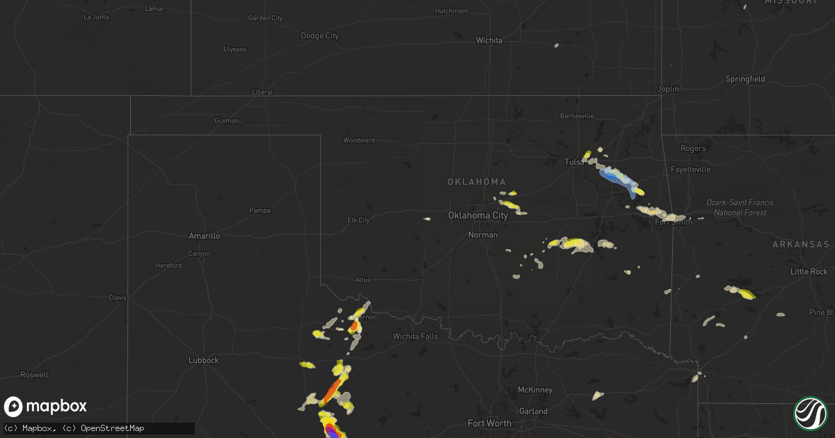 Hail map in Oklahoma on May 2, 2024