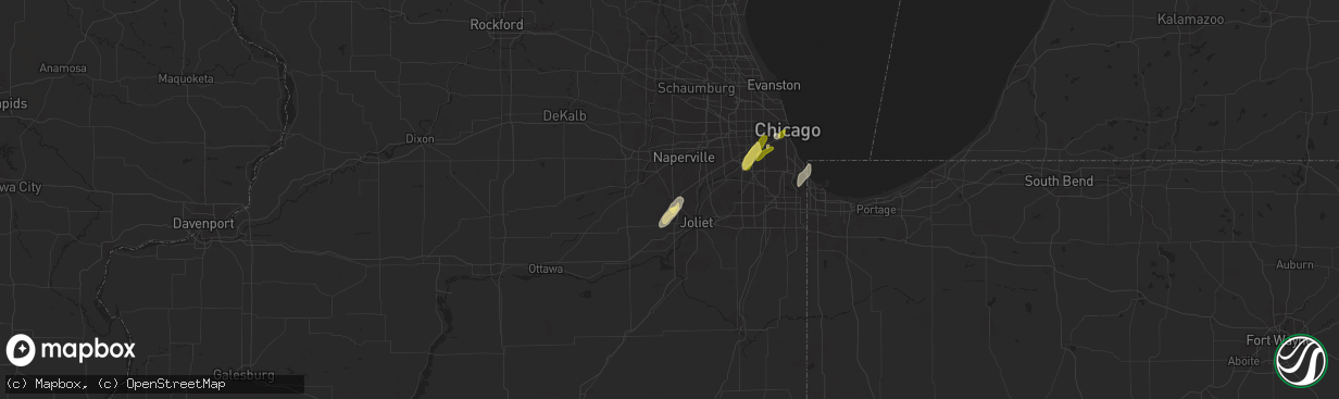 Hail map in Plainfield, IL on May 2, 2024