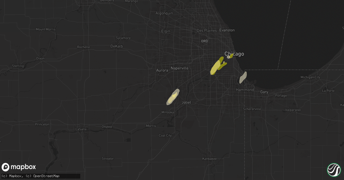 Hail map in Plainfield, IL on May 2, 2024