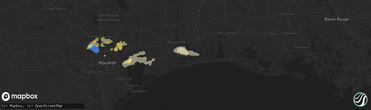 Hail map in Port Arthur, TX on May 2, 2024