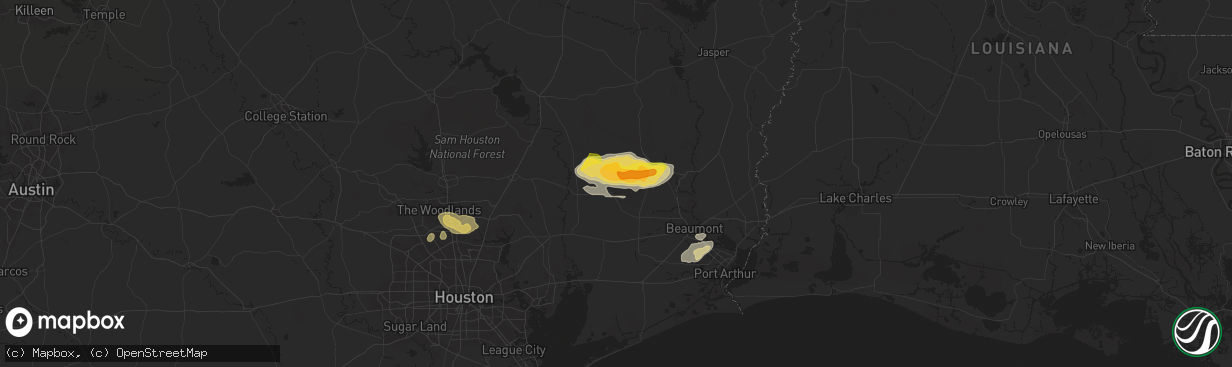 Hail map in Saratoga, TX on May 2, 2024