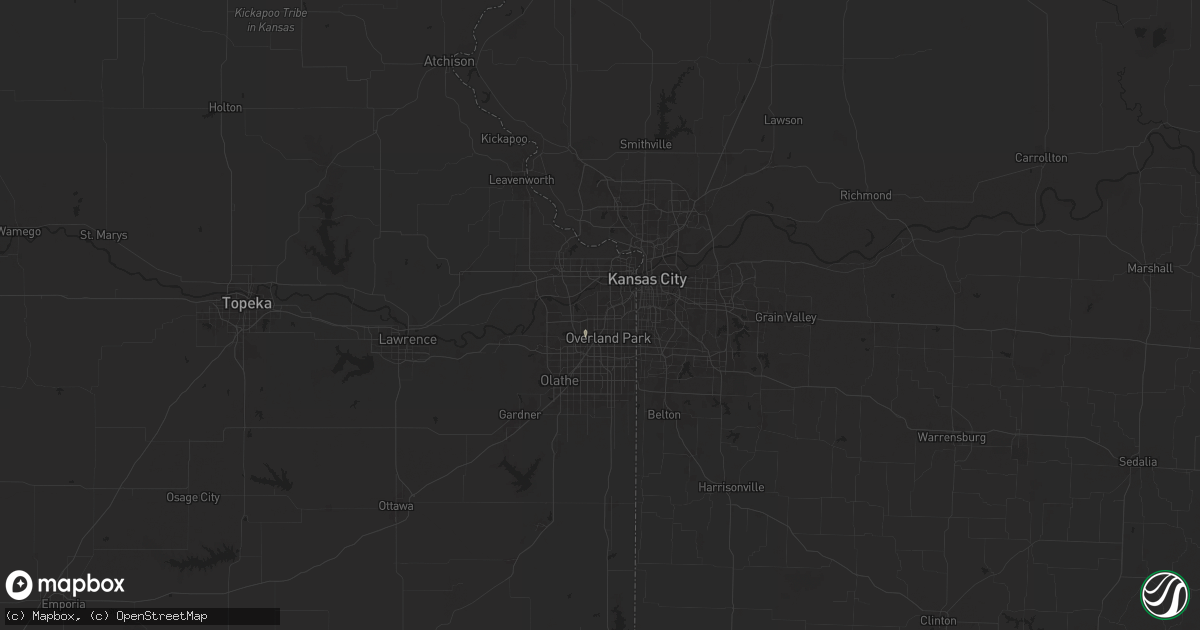 Hail map in Shawnee, KS on May 2, 2024